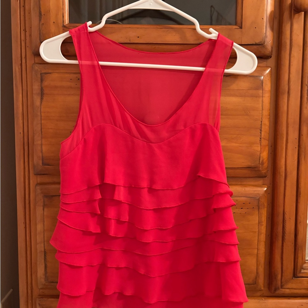 Express Vibrant Pink Layered Sleeveless Blouse